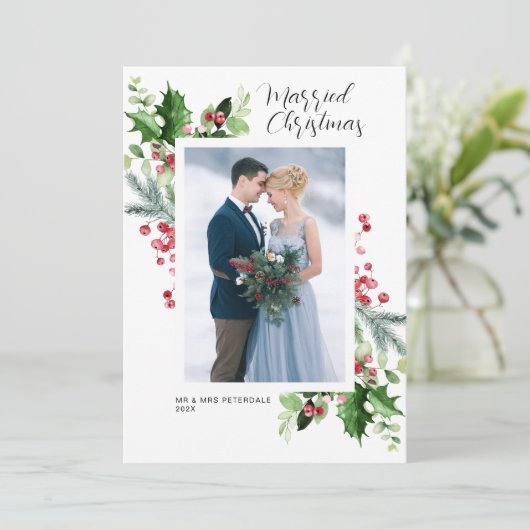 Cadre verdoyant mariage faire-part (Debout devant)