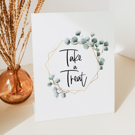 Cadre Vert Eucalyptus Or Prendre Un Signe De Trait