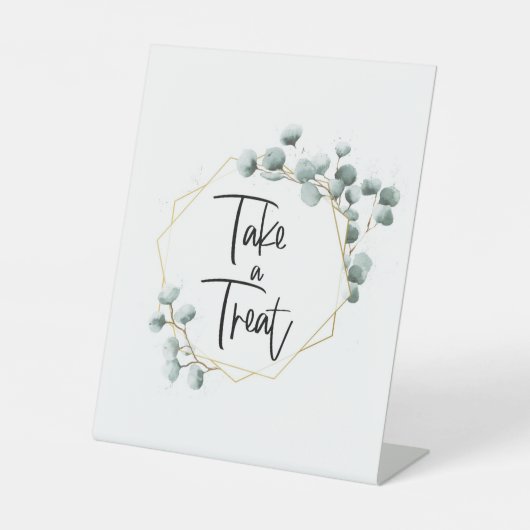 Cadre Vert Eucalyptus Or Prendre Un Signe De Trait (Recto)