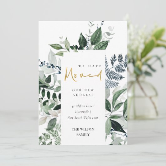 Cadre vert or verdure Nous avons Carte Déménagée (Debout devant)