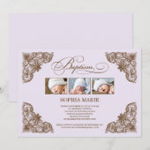 CADRE VINTAGE| INVITATION BAPTISME (Devant / Derrière)