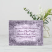 Cadre Vintage rustique Purple Mariage Invitations (Debout devant)