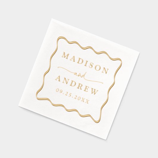 Cadre Wavy moderne Mariage personnalisé (Gauche)