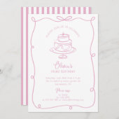 Cadre Whimsical avec invitation d'anniversaire arc (Devant / Derrière)