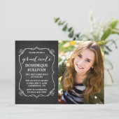 Cadre Whimsical Rustic Photo Graduation Invitation (Debout devant)