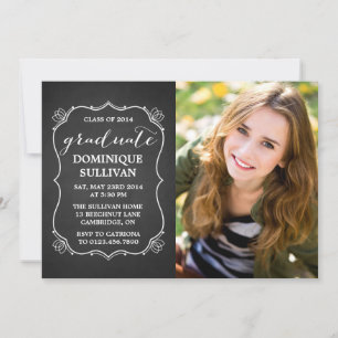 Cadre Whimsical Rustic Photo Graduation Invitation