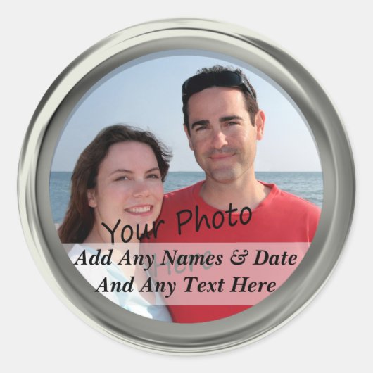 Cadres d'argent, vos propres autocollants photo et (Devant)