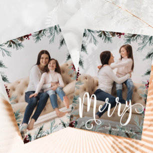 Cadres de Noël rustique Deux photos Carte de vacan