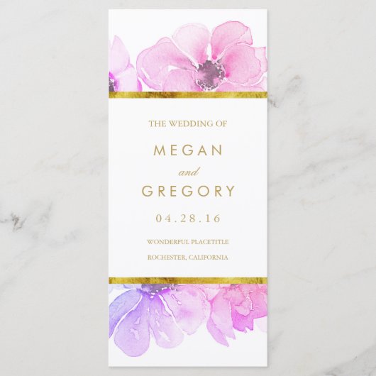 Cadres d'or Bleu et violet Floral Programmes de ma (Devant)