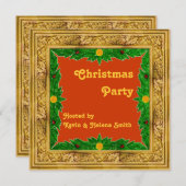 Cadres d'or Noël Invitation (Devant / Derrière)