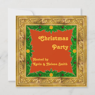 Cadres d'or Noël Invitation