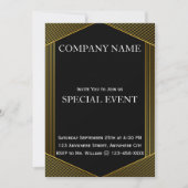 Cadres dorés Black Corporate Party Invitation Card (Devant)