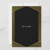 Cadres dorés Black Corporate Party Invitation Card (Dos)