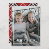 Cadres dorés Nom de famille Carte de Noël (Devant / Derrière)