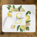 Cadres et Feuilles de citrons jaunes modernes avec<br><div class="desc">Cadres et Feuilles de citrons jaunes modernes avec nom</div>