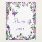 Cadres floraux de papillon pourpre personnalisé (Devant)