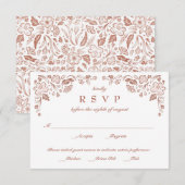 Cadres Florid Mariage RSVP Carte Faux Rose Or (Devant / Derrière)
