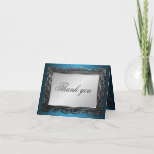 Cadres gothiques Gris Bleu Merci Cartes