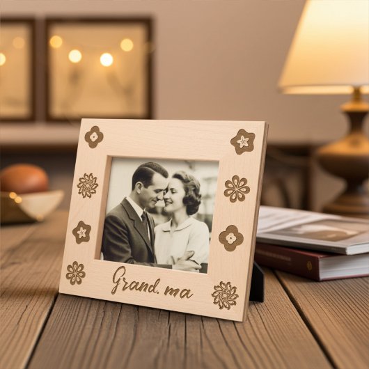 Cadres Grandma Personnalisés Cute Floral Engravés