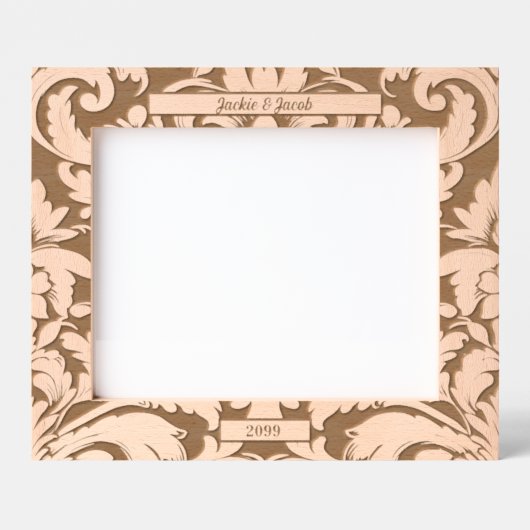 Cadres Gravés 10x8 Feuilles botaniques en gras avec texte person (Recto)