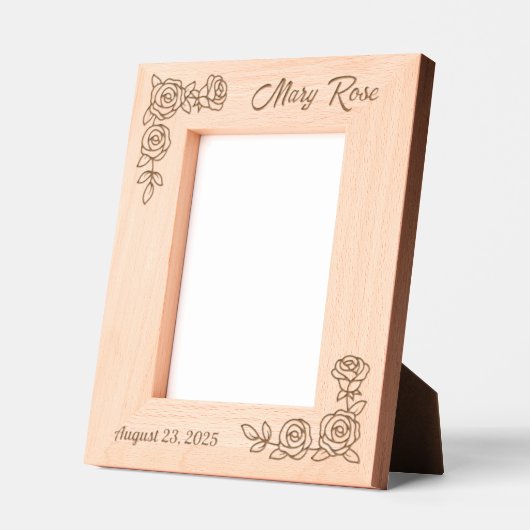 Cadres Gravés 2 Corner Roses Custom Text 5x7 (Gauche)