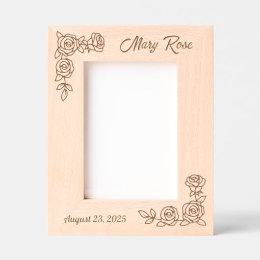 Cadres Gravés 2 Corner Roses Custom Text 5x7 (Recto)