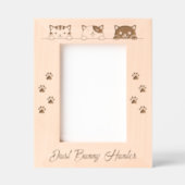 Cadres Gravés 3 Empreintes de pattes de chats caricaturés 5x7 (Recto)