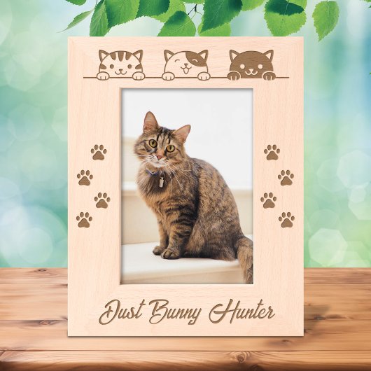 Cadres Gravés 3 Empreintes de pattes de chats caricaturés 5x7