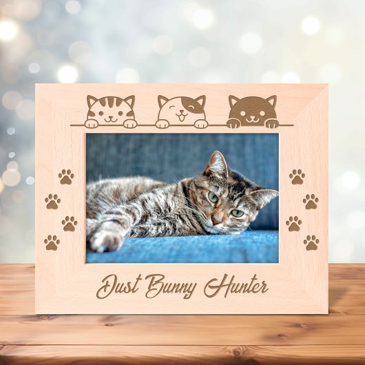 Cadres Gravés 3 Empreintes de pattes de chats de dessin 7x5