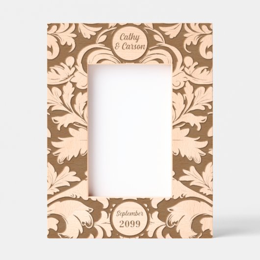 Cadres Gravés 4x6 Feuilles botaniques en gras avec texte personn (Recto)