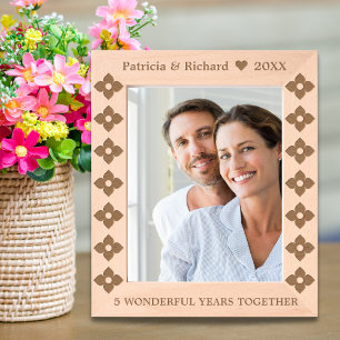 Cadres Gravés 5e anniversaire de Mariage en bois 8x10