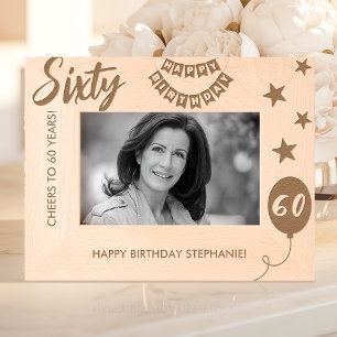 Cadres Gravés À 60 ans, félicitations ! Joyeux Anniversaire