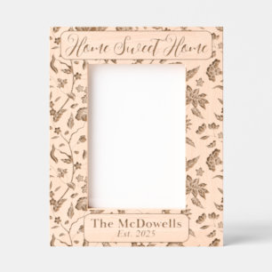 Cadres Gravés Accueil Sweet Home Floral Laser Etched Image Frame