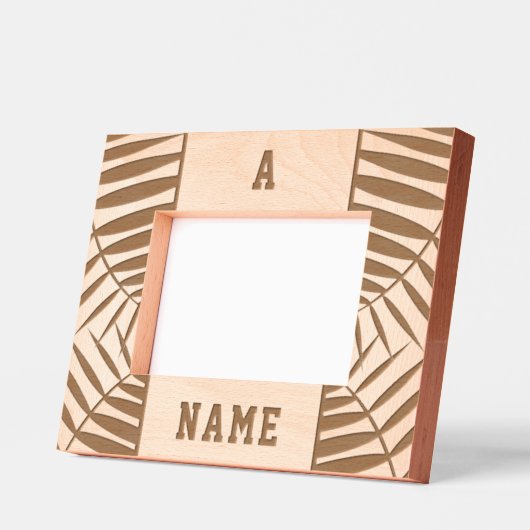 Cadres Gravés Ajouter un nom de monogramme Wood (Gauche)