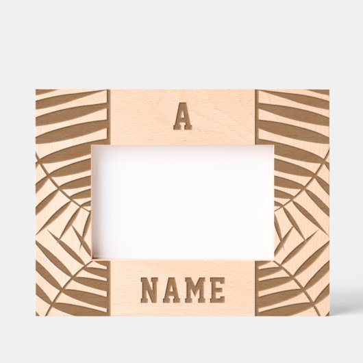 Cadres Gravés Ajouter un nom de monogramme Wood (Recto)