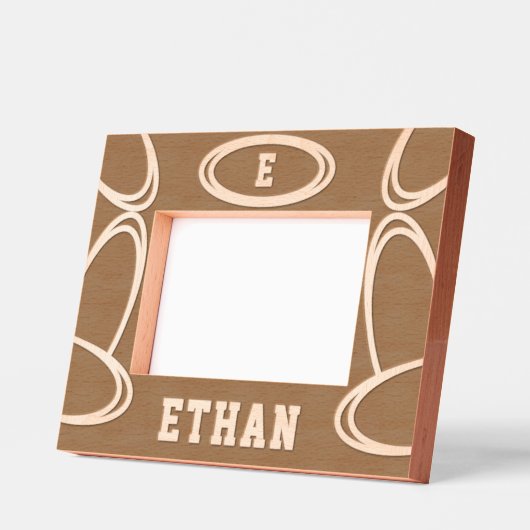 Cadres Gravés Ajouter un nom de monogramme Wood (Gauche)
