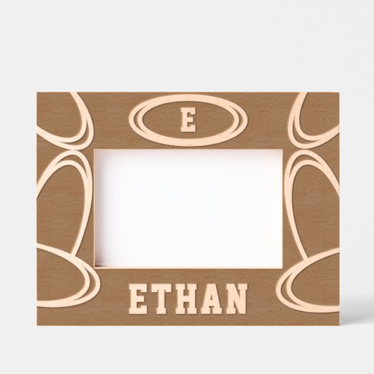 Cadres Gravés Ajouter un nom de monogramme Wood (Recto)