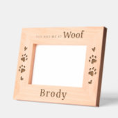 Cadres Gravés Amoureux des chiens mignon - WOOF - Photo bois per (Gauche)