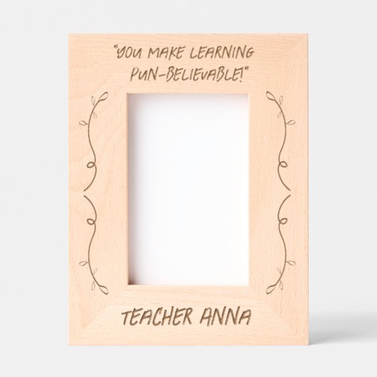 Cadres Gravés Appréciation simple et moderne de l'enseignant Val (Recto)