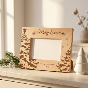 Cadres Gravés Arbre de Noël familial Souvenir de vacances