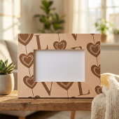 Cadres Gravés Art moderne "AMOUR" et cordes de coeur