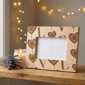 Cadres Gravés Art moderne "AMOUR" et cordes de coeur