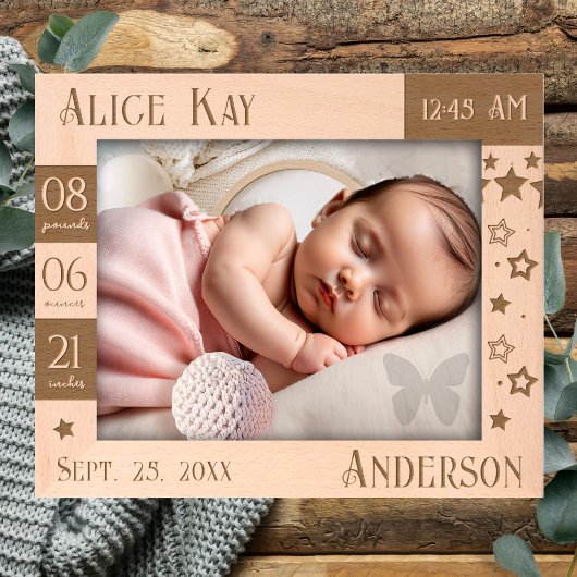 Cadres Gravés Baby Statistic Stars 