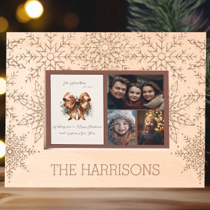 Cadres Gravés Belle carte de Noël de flocon de neige d'hiver