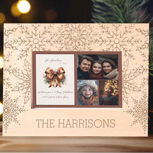 Cadres Gravés Belle carte de Noël de flocon de neige d'hiver