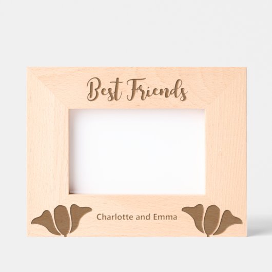 Cadres Gravés Best Friends Cursive Script Ajouter des noms avec  (Recto)