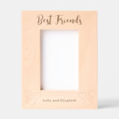 Cadres Gravés Best Friends Cursive Script Hearts Names Portrait (Recto)