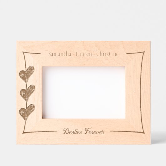 Cadres Gravés Besties Pour toujours Meilleurs Amis Coeurs Noms P (Recto)