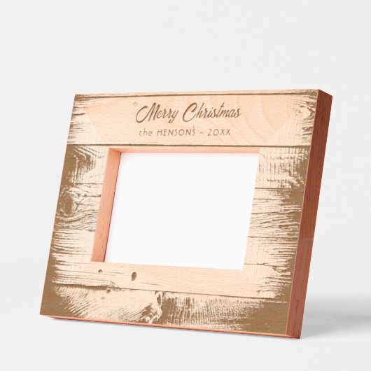 Cadres Gravés Bois Rustique Joyeux Noël Fêtes (Gauche)