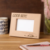 Cadres Gravés Bon garçon chien os (Gauche)